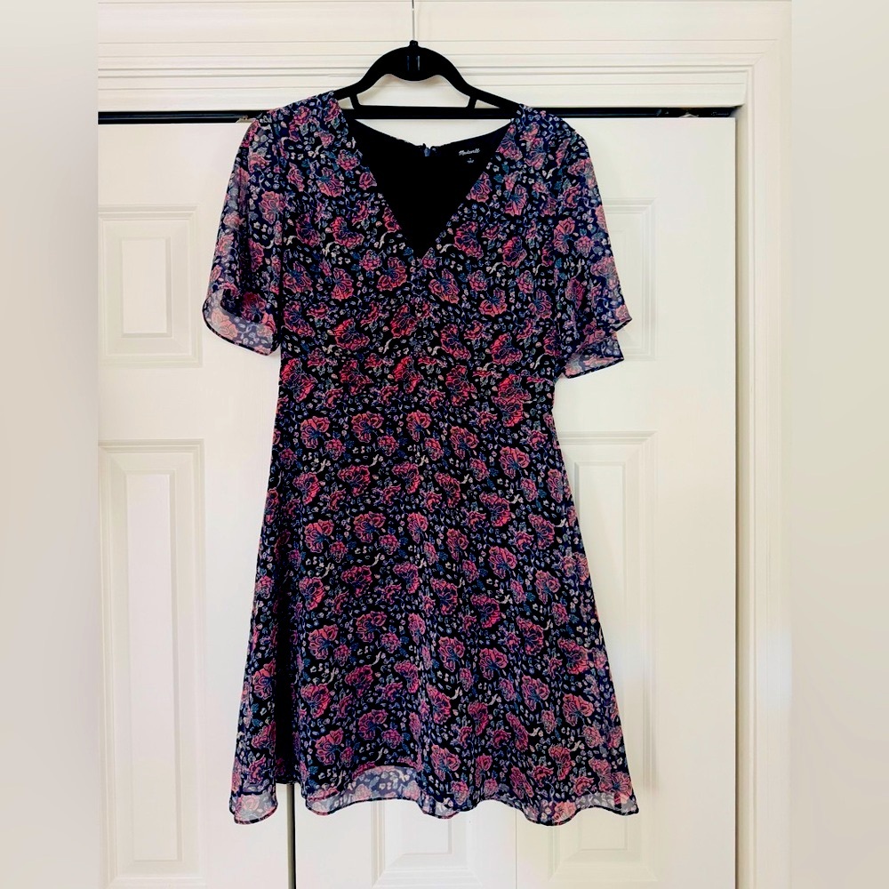 Madewell Navy Floral Dress